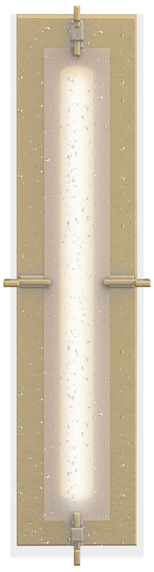 Ethos Large LED Sconce - Modern Brass - Seeded Clear Glass