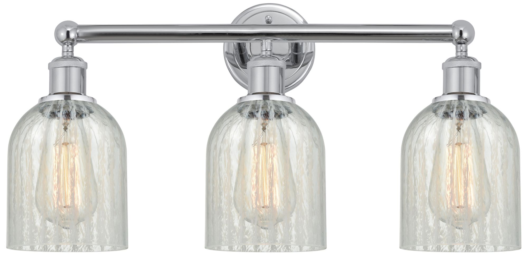 Caledonia 23" 3-Light Polished Chrome Bath Light w/ Mouchette Shade