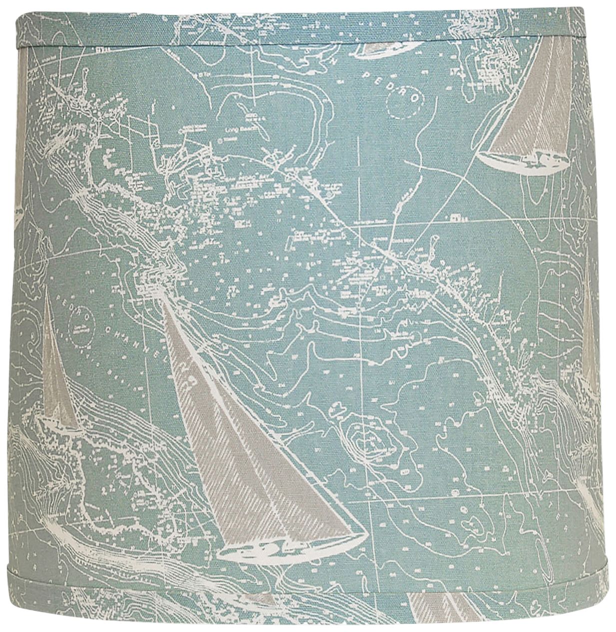 Sail Away Spa Blue Square Lamp Shade 11x11x9.5 (Spider)