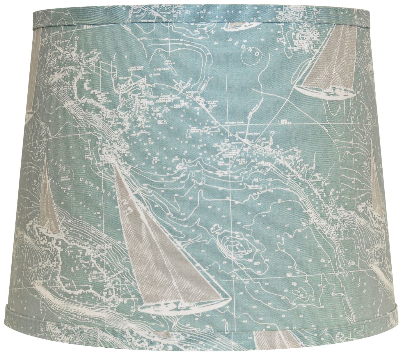 Sail Away Spa Blue Drum Lamp Shade 14x16x13 (Spider)