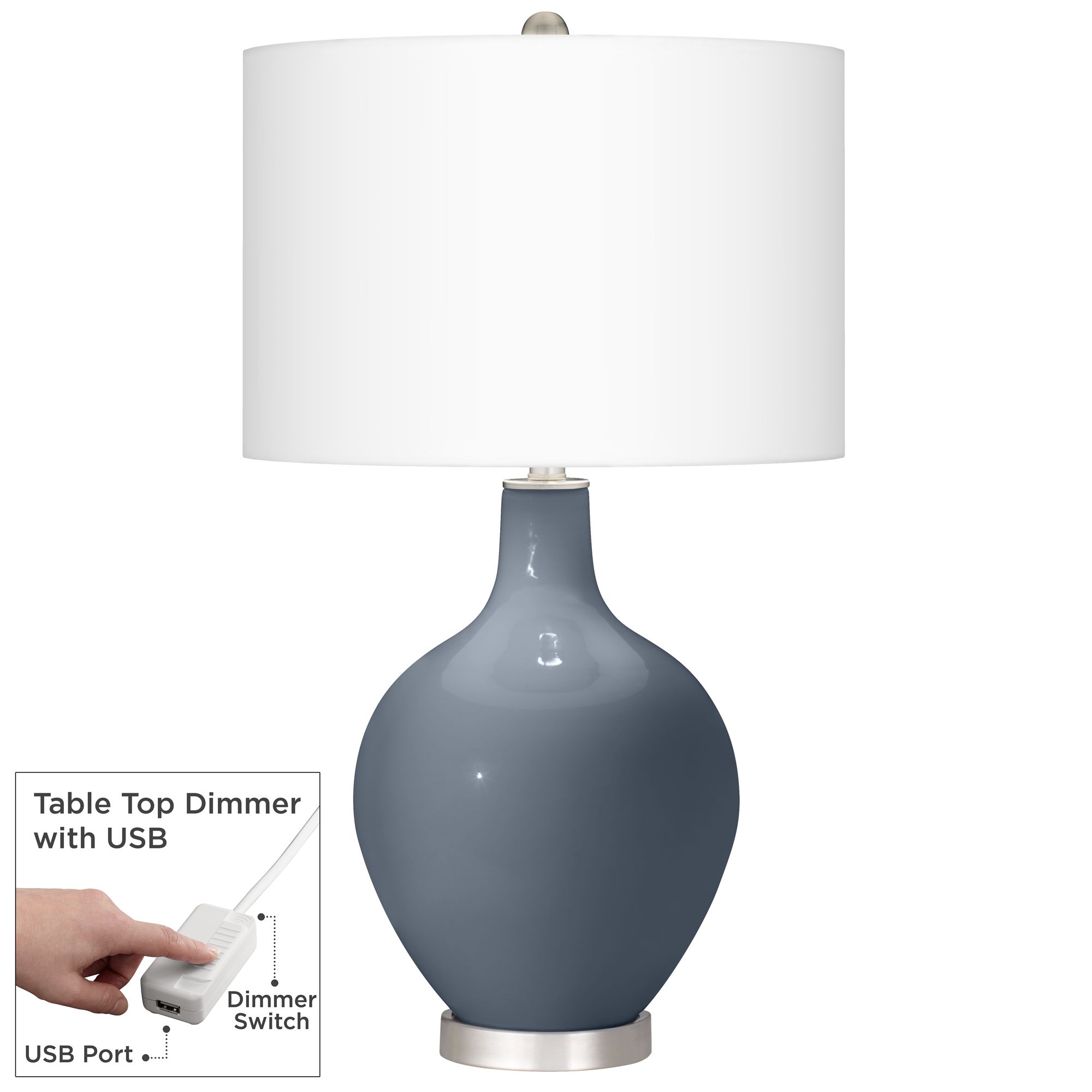 Granite Peak Ovo Table Lamp With Dimmer