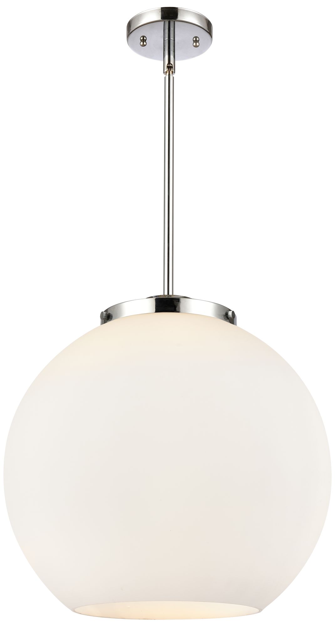 Athens 16" 3-Light Polished Chrome Pendant w/ Matte White Shade