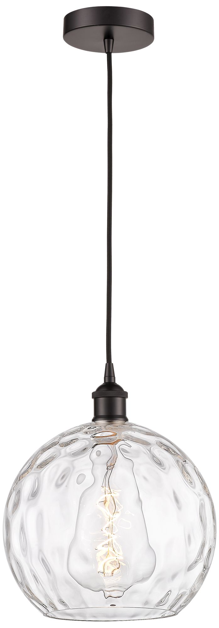 Athens 10" Oil Rubbed Bronze Mini Pendant w/ Clear Water Glass Shade