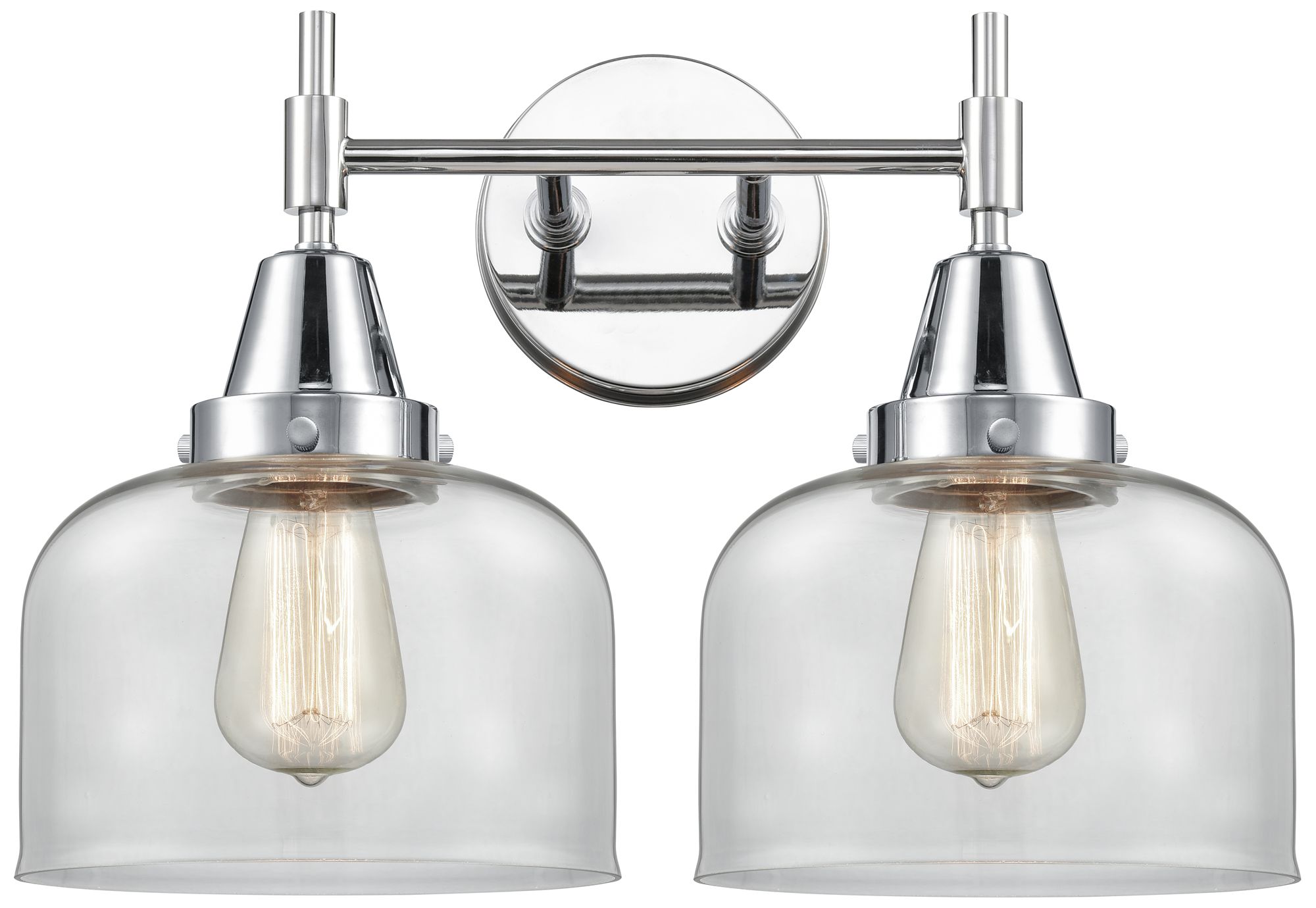 Caden 17" Wide 2 Light Polished Chrome Bath Vanity Light w/ Clear Shad