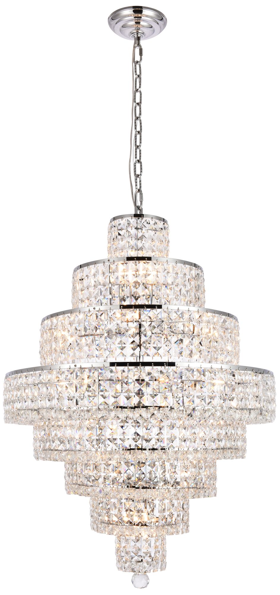 Maxime 18 Lt Chrome Chandelier Clear