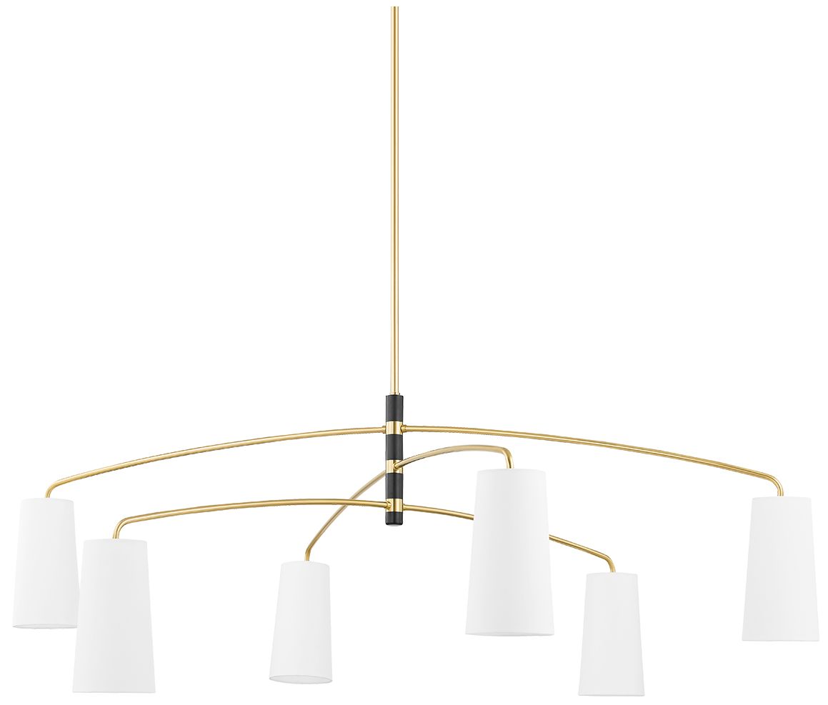 Evelyn 6 Light Chandelier Aged Brass