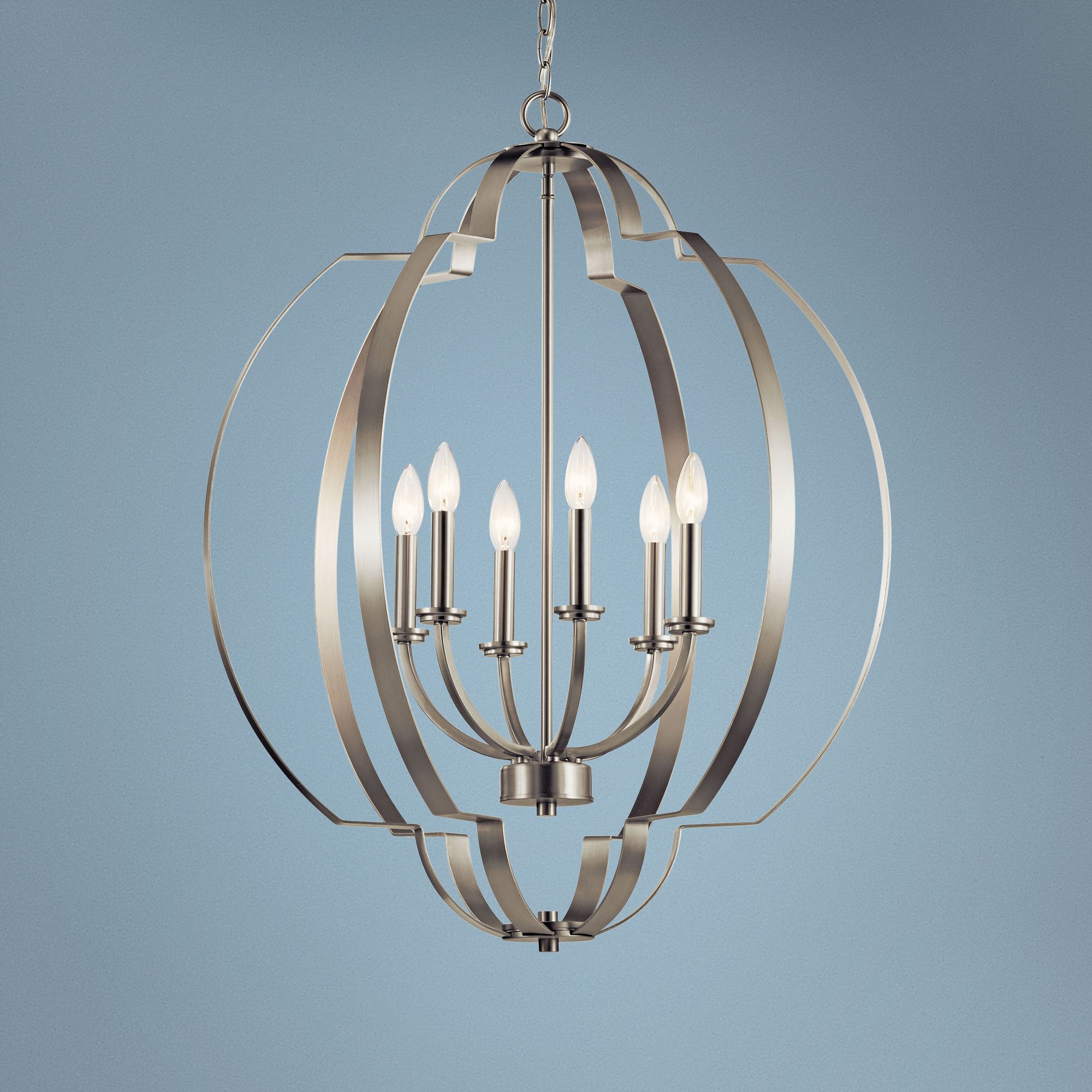 Voleta 27 3/4" Wide Brushed Nickel 6-Light Foyer Chandelier