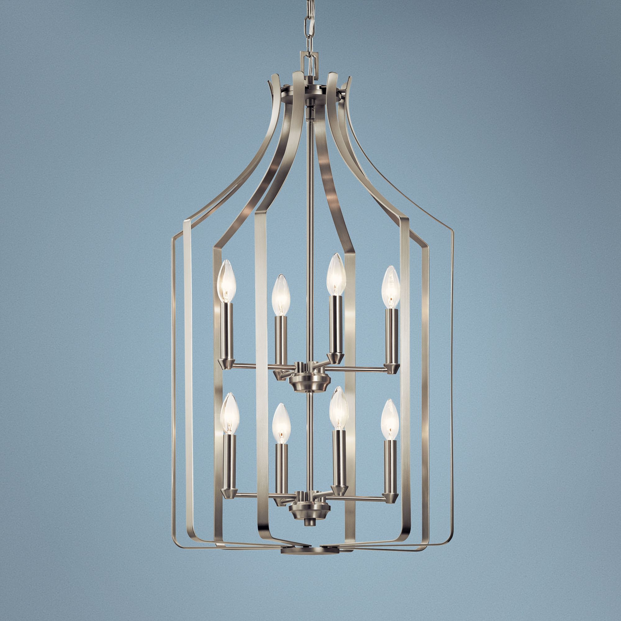 Morrigan 19" Wide Brushed Nickel 8-Light Foyer Chandelier