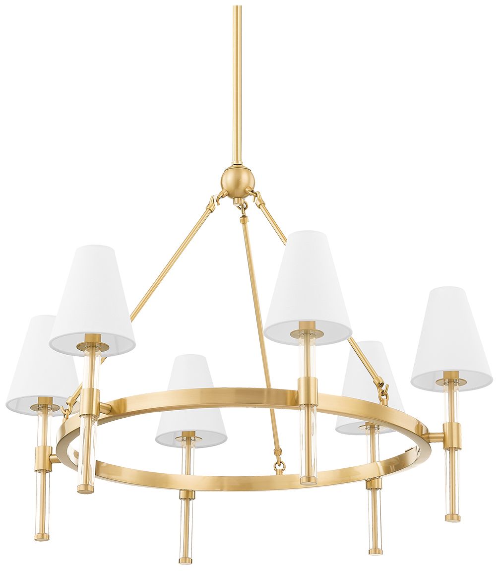 Janelle 6 Light Chandelier Aged Brass