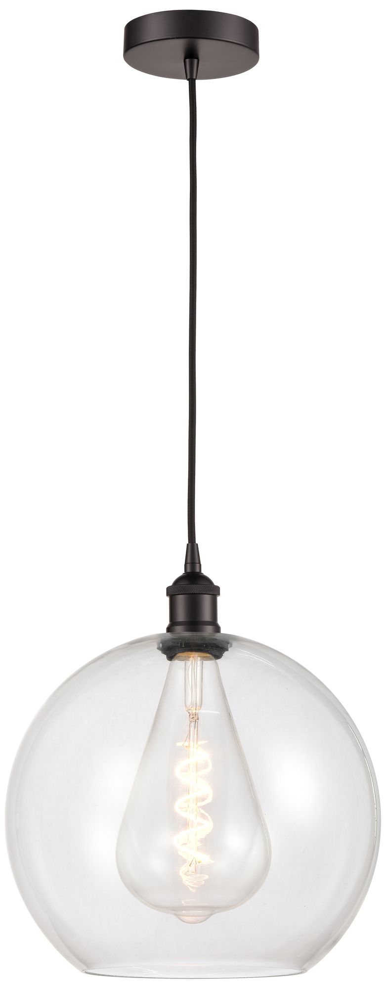 Athens 12" Oil Rubbed Bronze Mini Pendant w/ Clear Shade