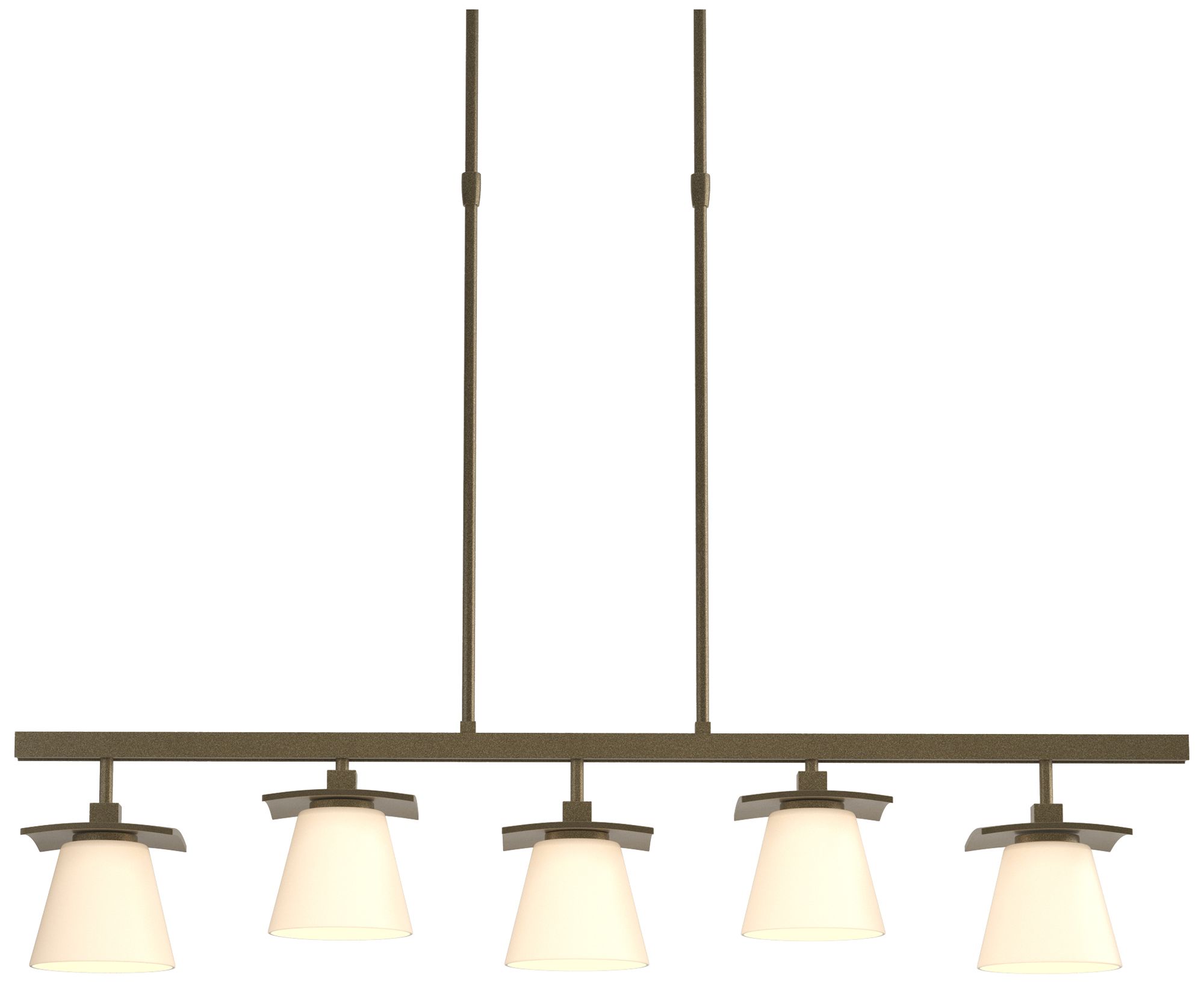 Wren 40" Wide 5 Light Soft Gold Short Height Pendant With Opal Glass S