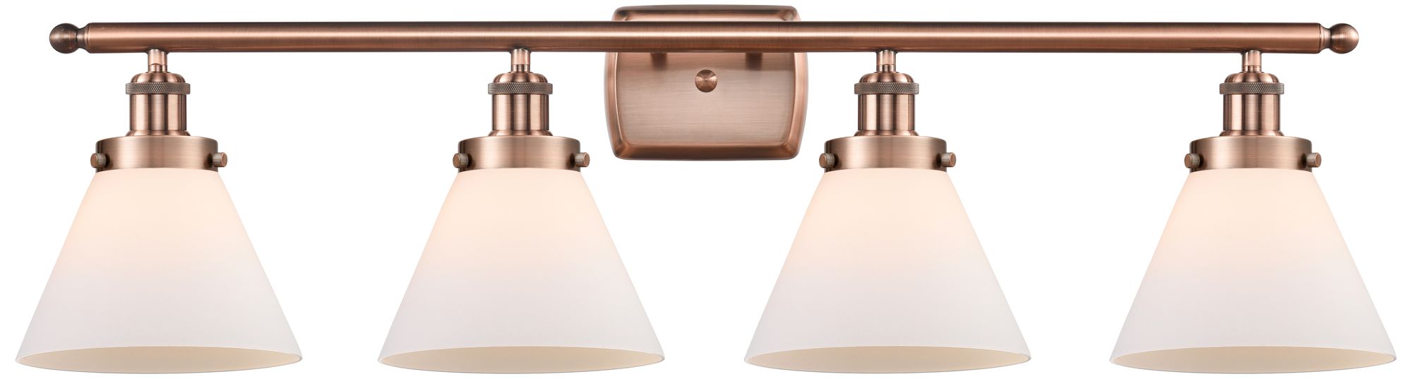 Ballston Urban Cone 38" 4 Light Copper Bath Light w/ White Shade