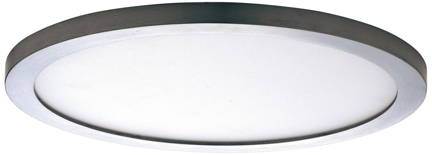 Maxim Wafer 9" Wide Round Satin Nickel LED Outdoor Ceiling Light