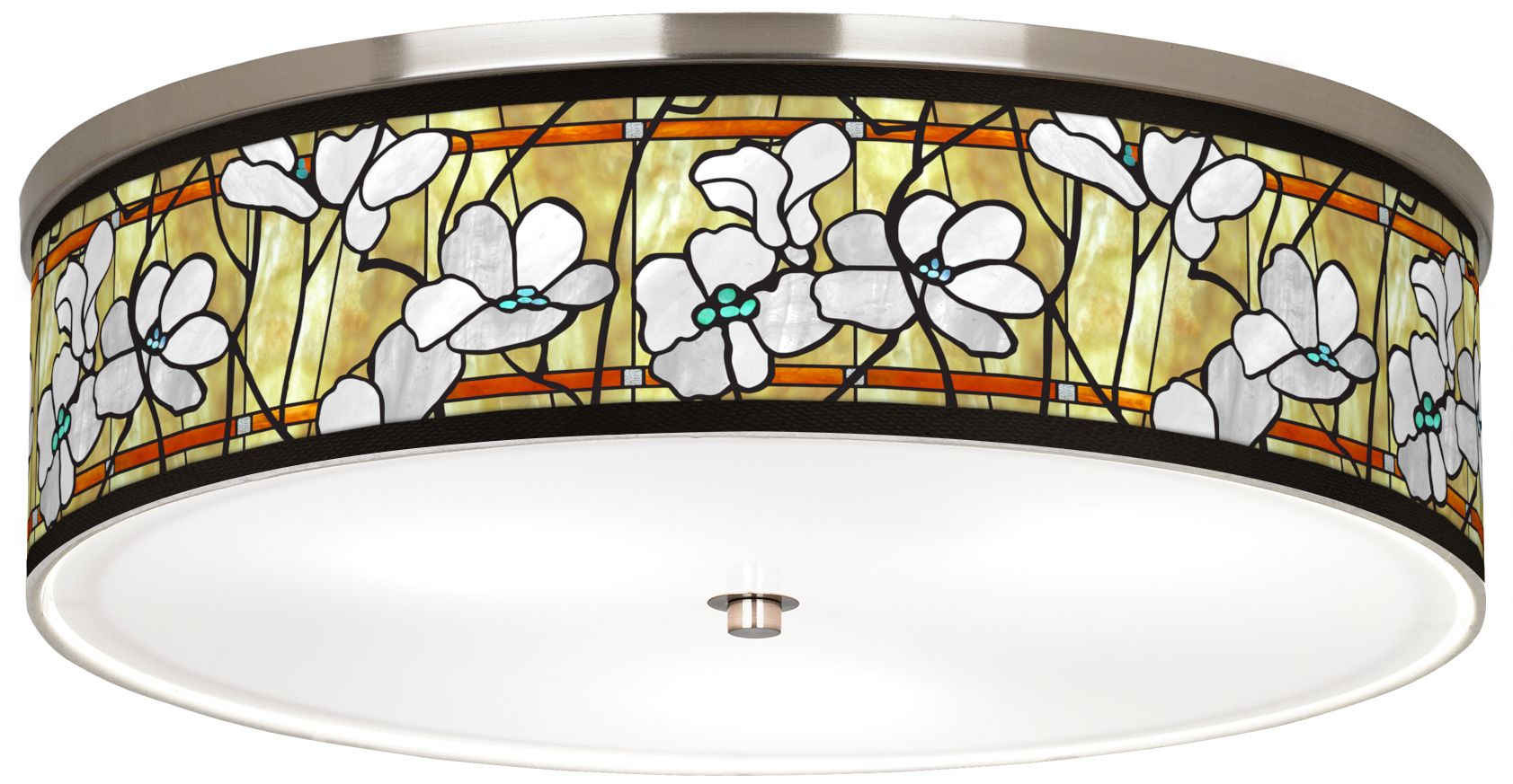 Magnolia Mosaic Giclee Nickel 20 1/4" Wide Ceiling Light