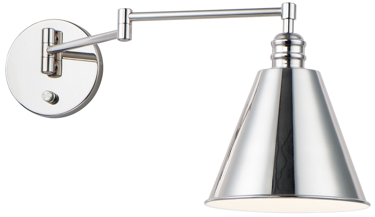 Library 1-Light 8" Wide Polished Nickel Wall Sconce