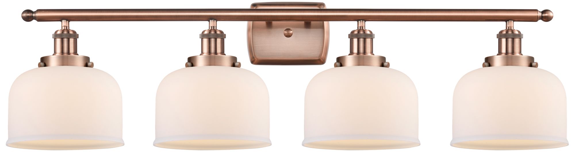 Ballston Urban Bell 38" 4 Light Copper Bath Light w/ White Shade