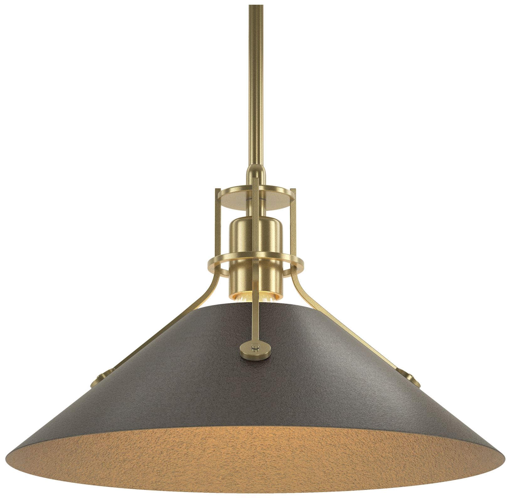 Henry Medium Steel Shade Pendant - Modern Brass - Oil Rubbed Bronze