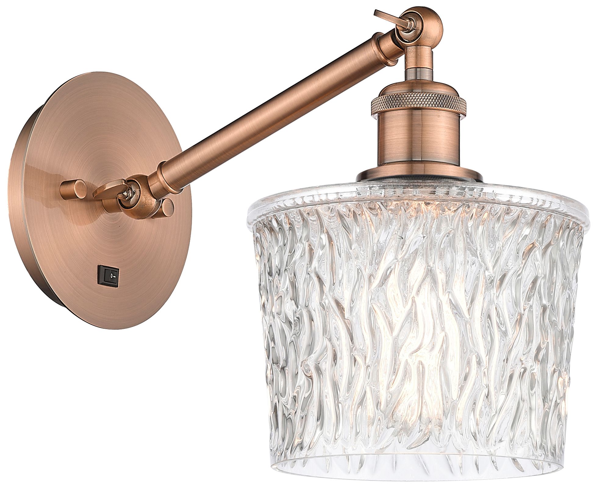 Ballston Niagra 7" Incandescent Sconce - Copper Finish - Clear Shade