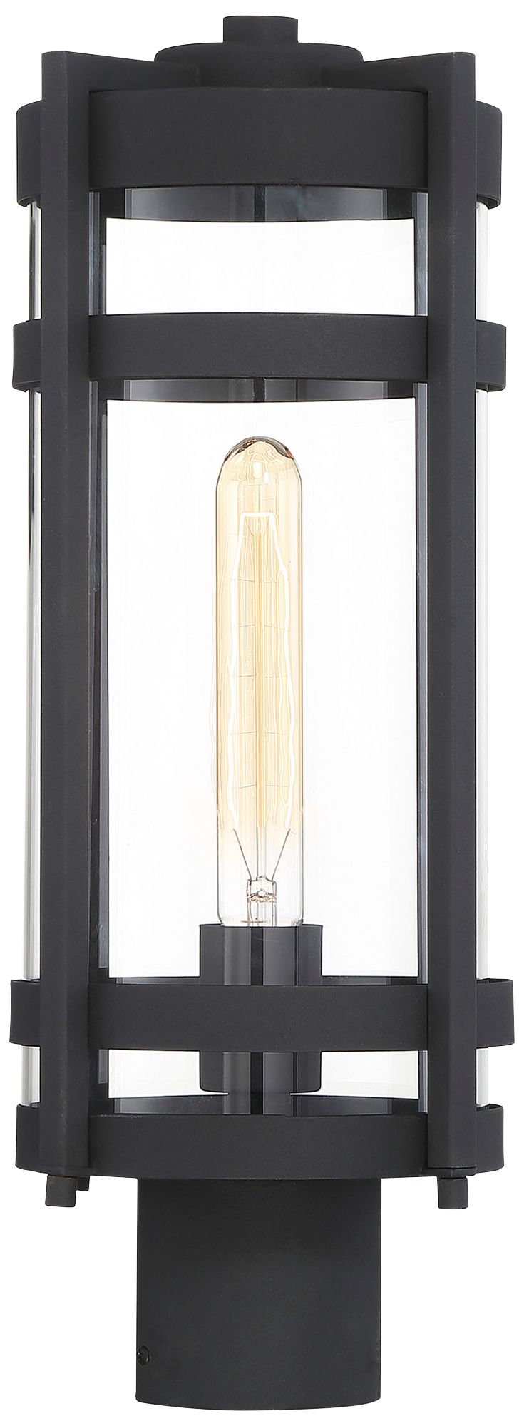 Tofino; 1 Light; Post Lantern; Textured Black Finish with Clear Glass