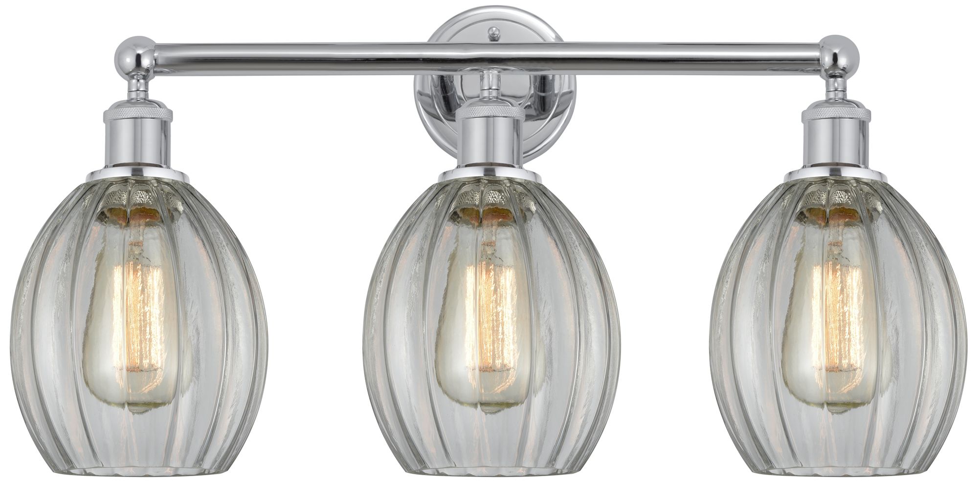 Eaton 24" 3-Light Polished Chrome Bath Light w/ Clear Shade