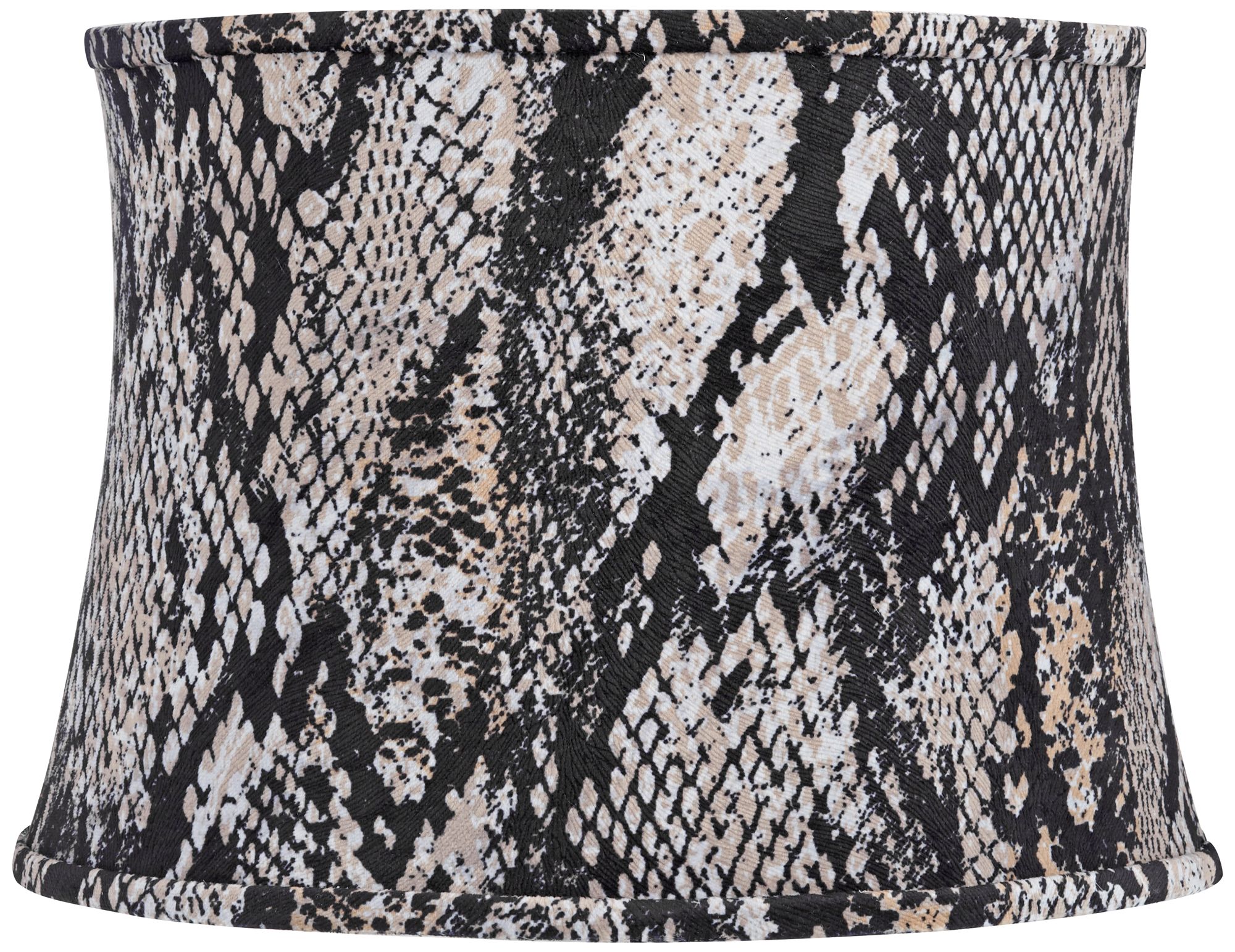 Black Velvet Snake Skin Drum Lamp Shade 14x16x11.5 (Spider)