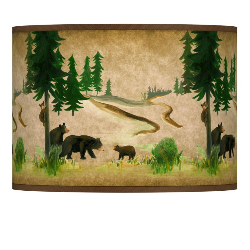 Bear Lodge Giclee Lamp Shade 13.5x13.5x10 (Spider)