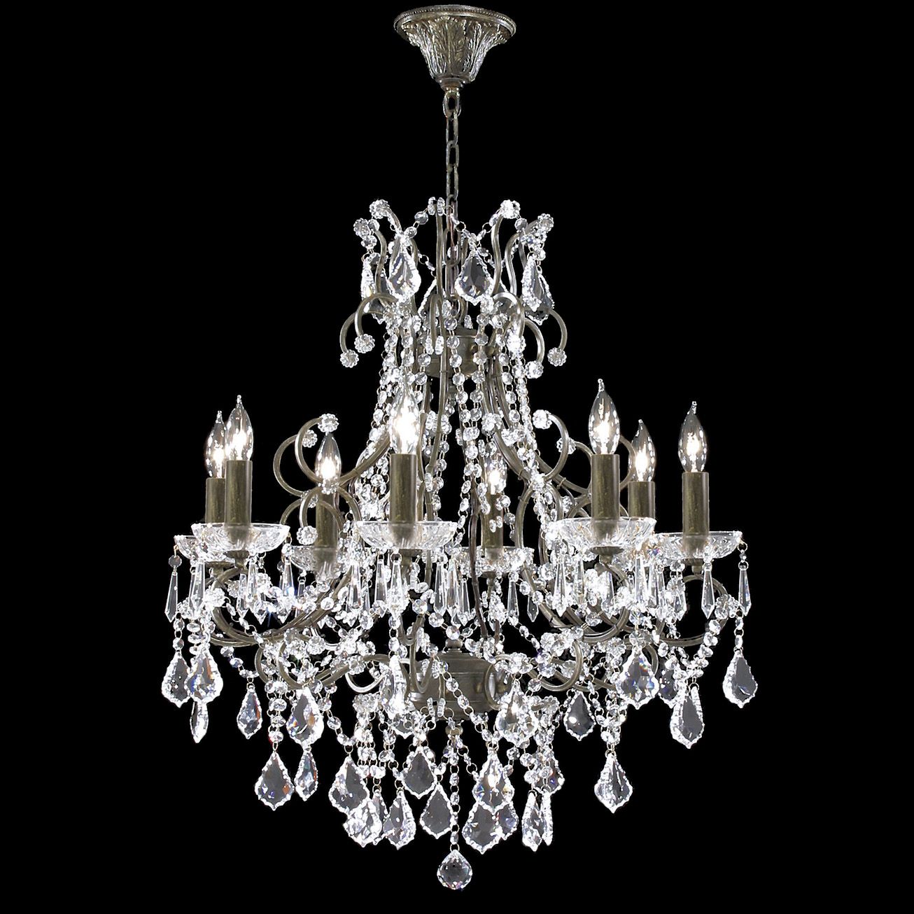 James R. Moder 8-Light 28" Wide Bronze Crystal Chandelier