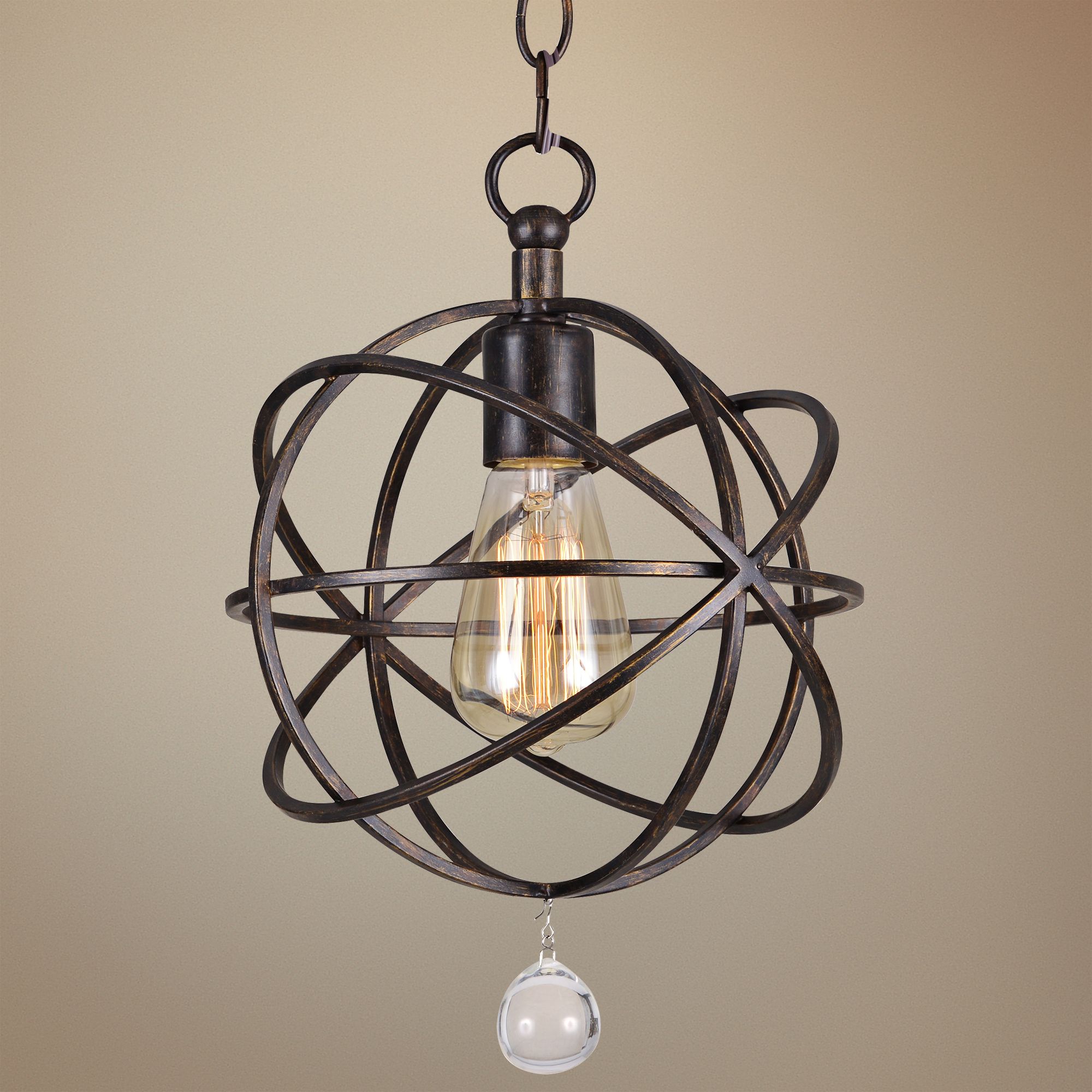 Crystorama Solaris 9" Wide Bronze Dual-Mount Ceiling Light