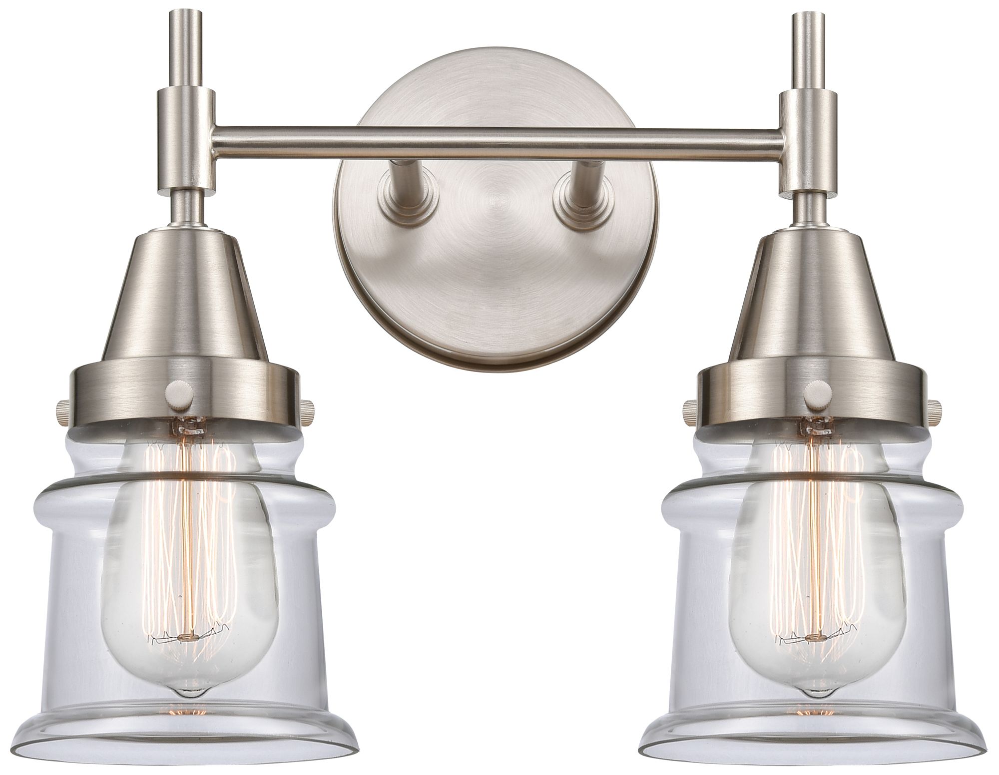 Caden Canton 14.25"W 2 Light Satin Nickel Bath Vanity Light w/ Clear S