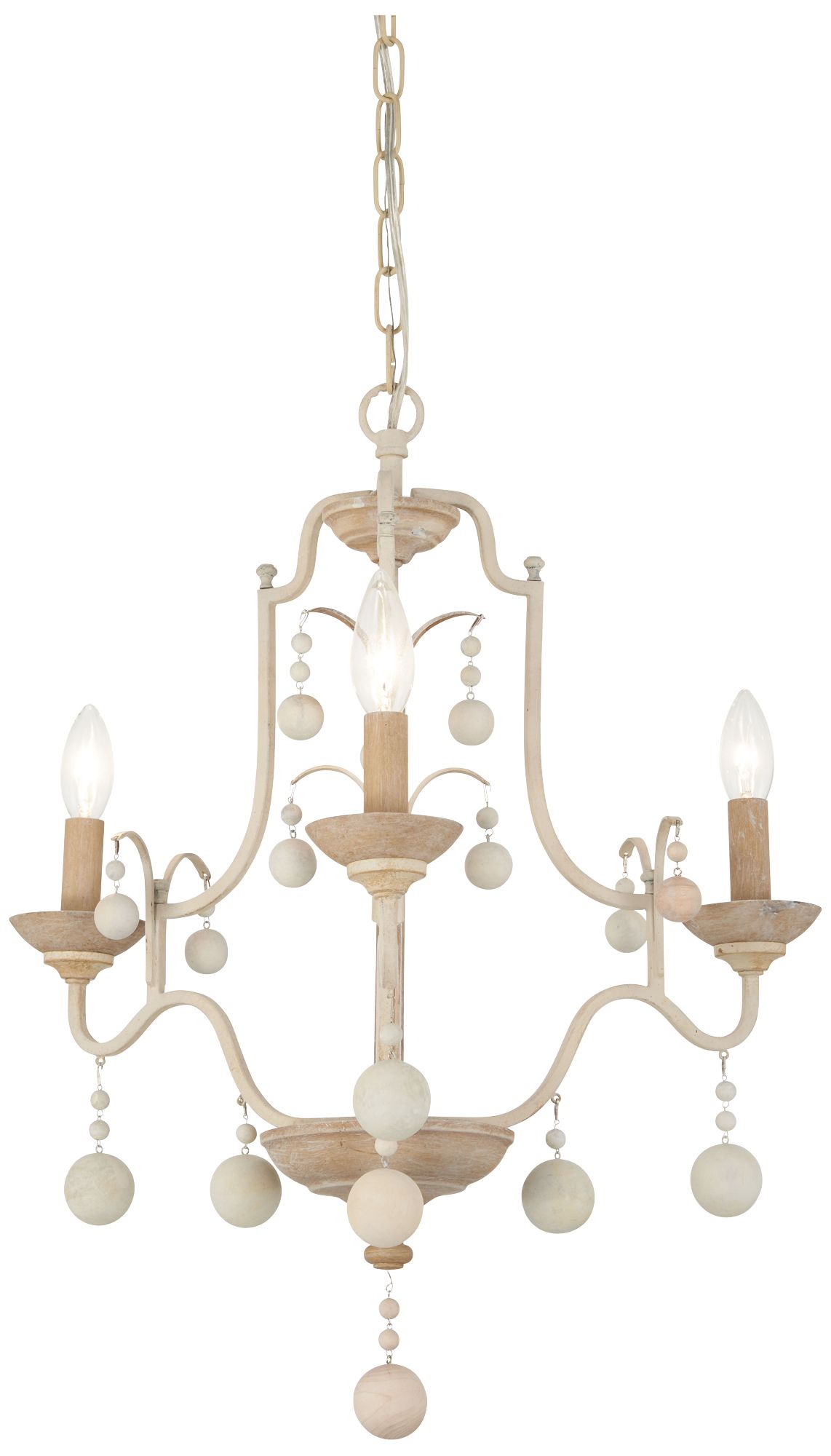 Minka-Lavery Colonial Charm 3-Light White Wash and Sun Dried Chandelier