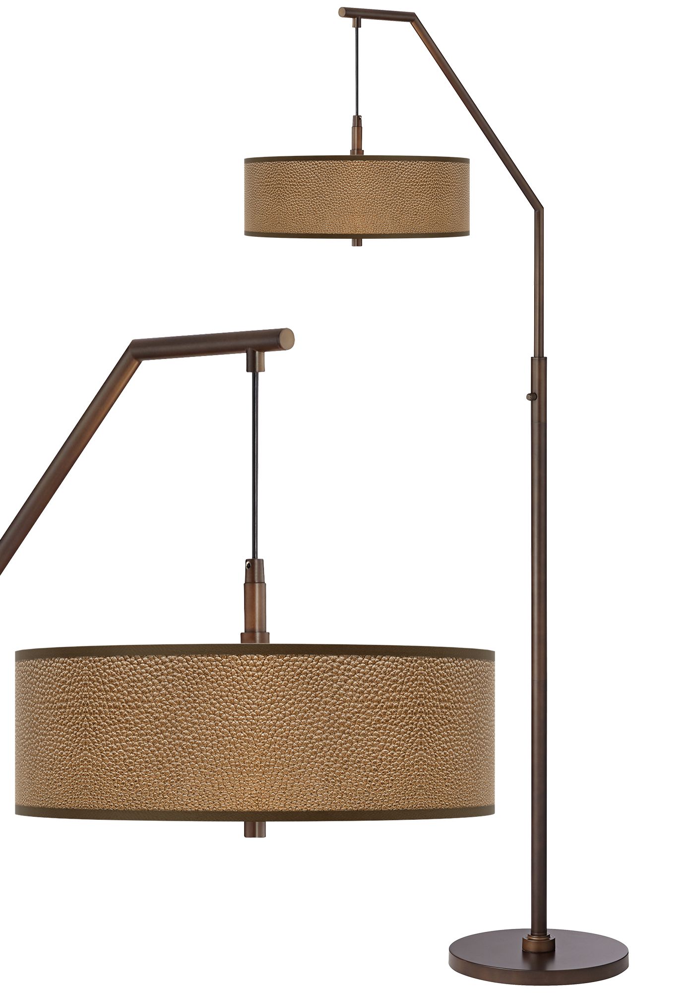 Simulated Leatherette Bronze Downbridge Arc Floor Lamp