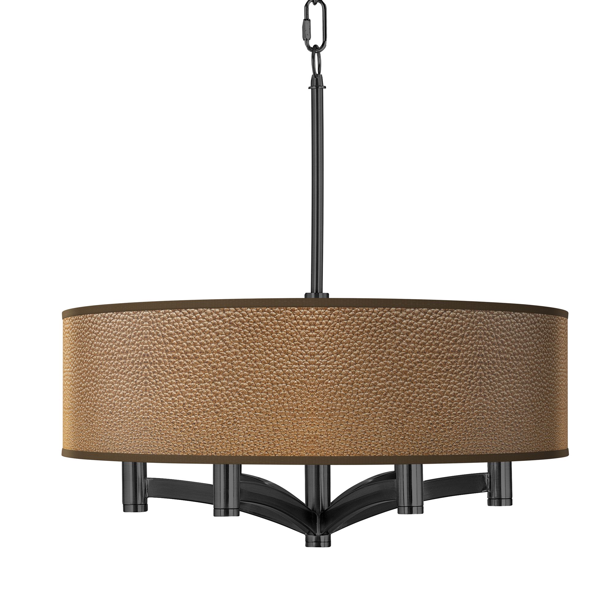 Simulated Leatherette Ava 6-Light Black Pendant Chandelier