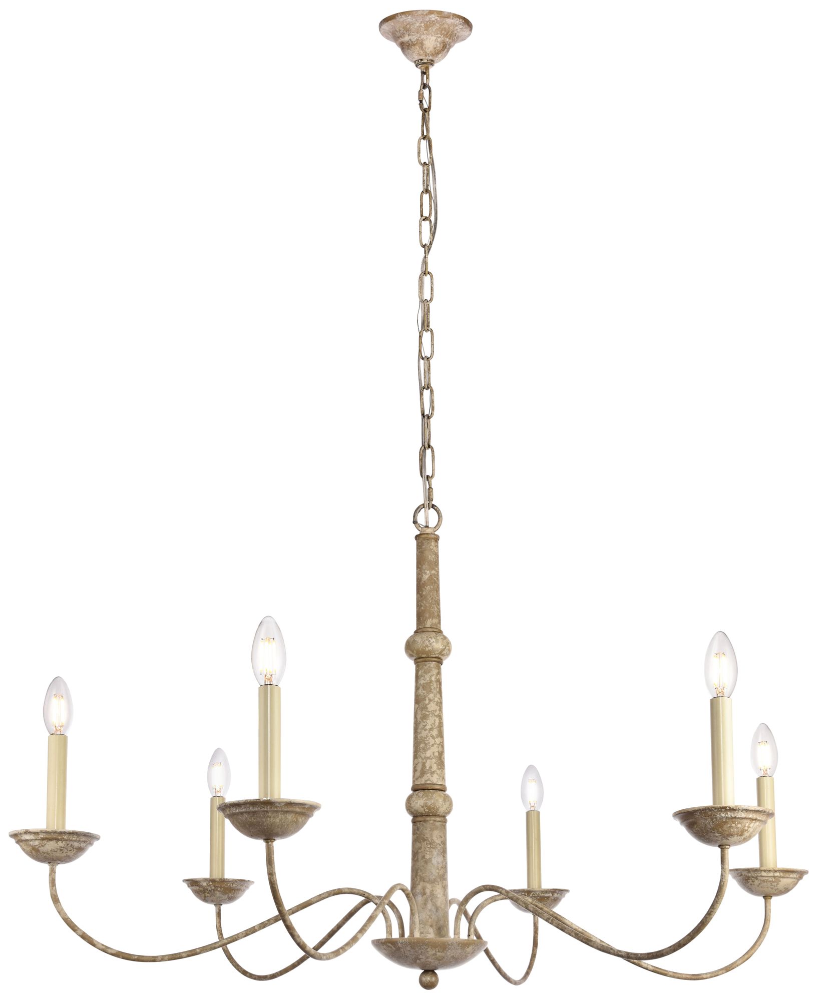 Merritt 40" Wide Weathered Dove Finish Candelabra Chandelier