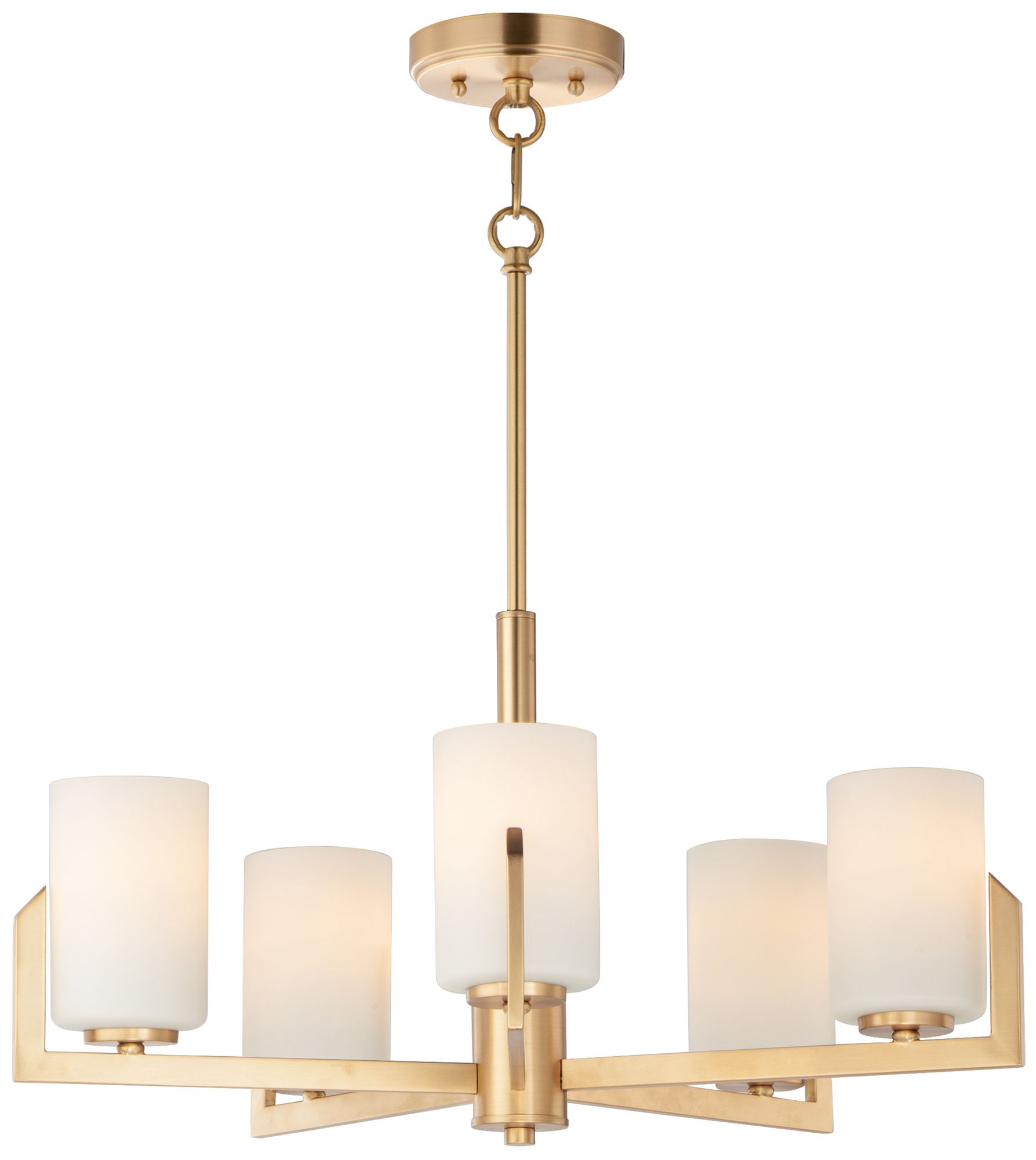 Maxim Dart 26" Wide 5-Light Satin Brass Luxe Modern Chandelier