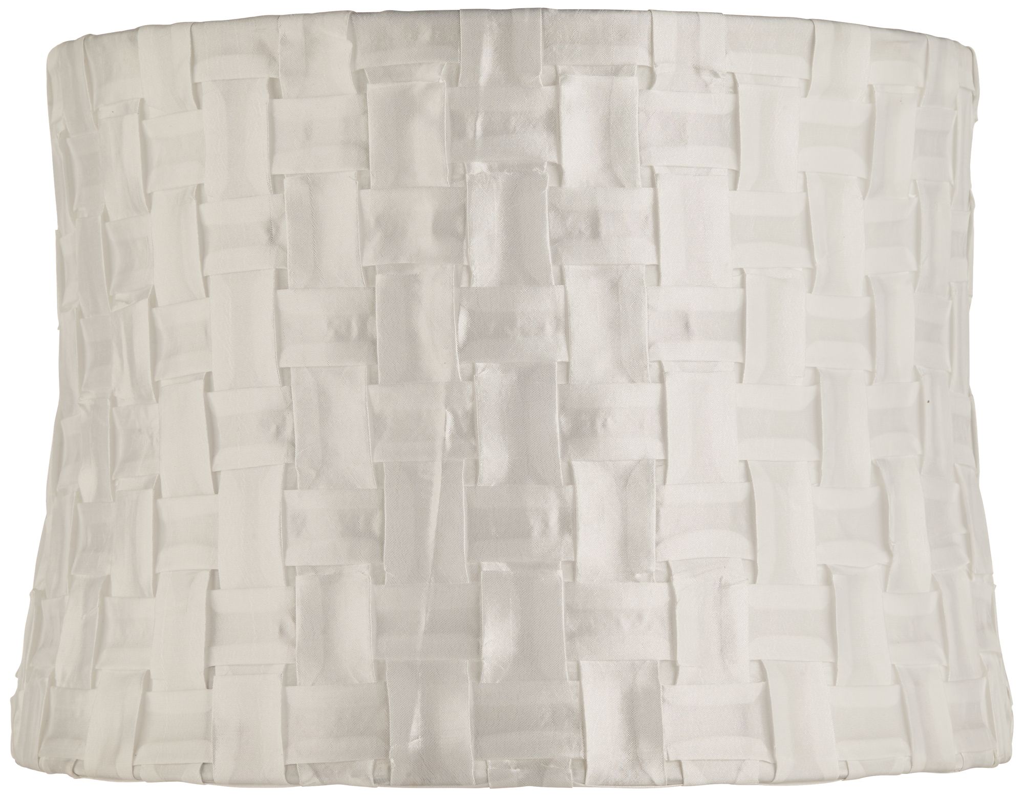 White Folded Weave Drum Lamp Shade 13x14x10 (Washer)