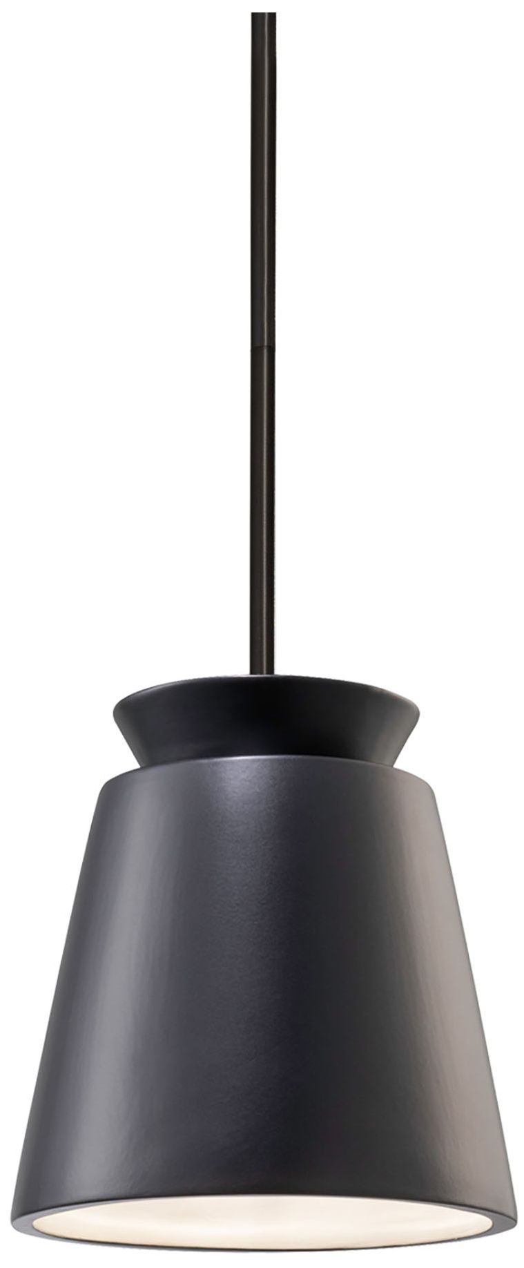 Small Trapezoid Pendant - Carbon Black - Matte Black - Rigid Stem