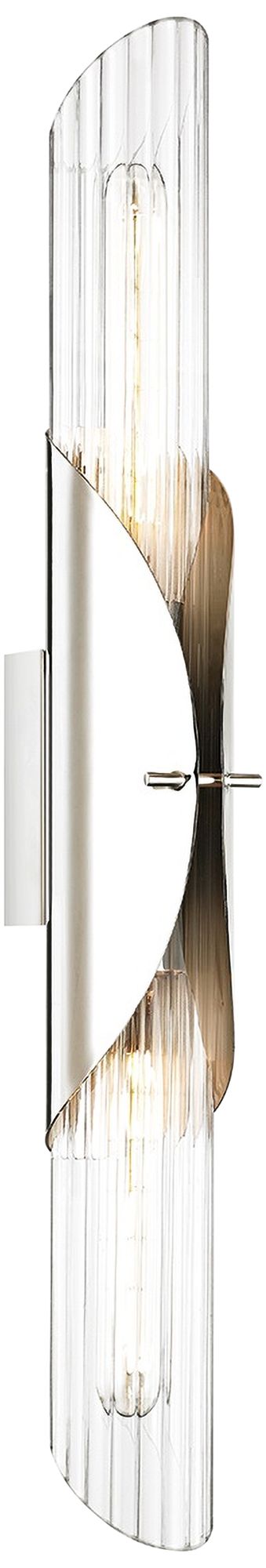 Lefferts 26" High Polished Nickel 2-Light Wall Sconce