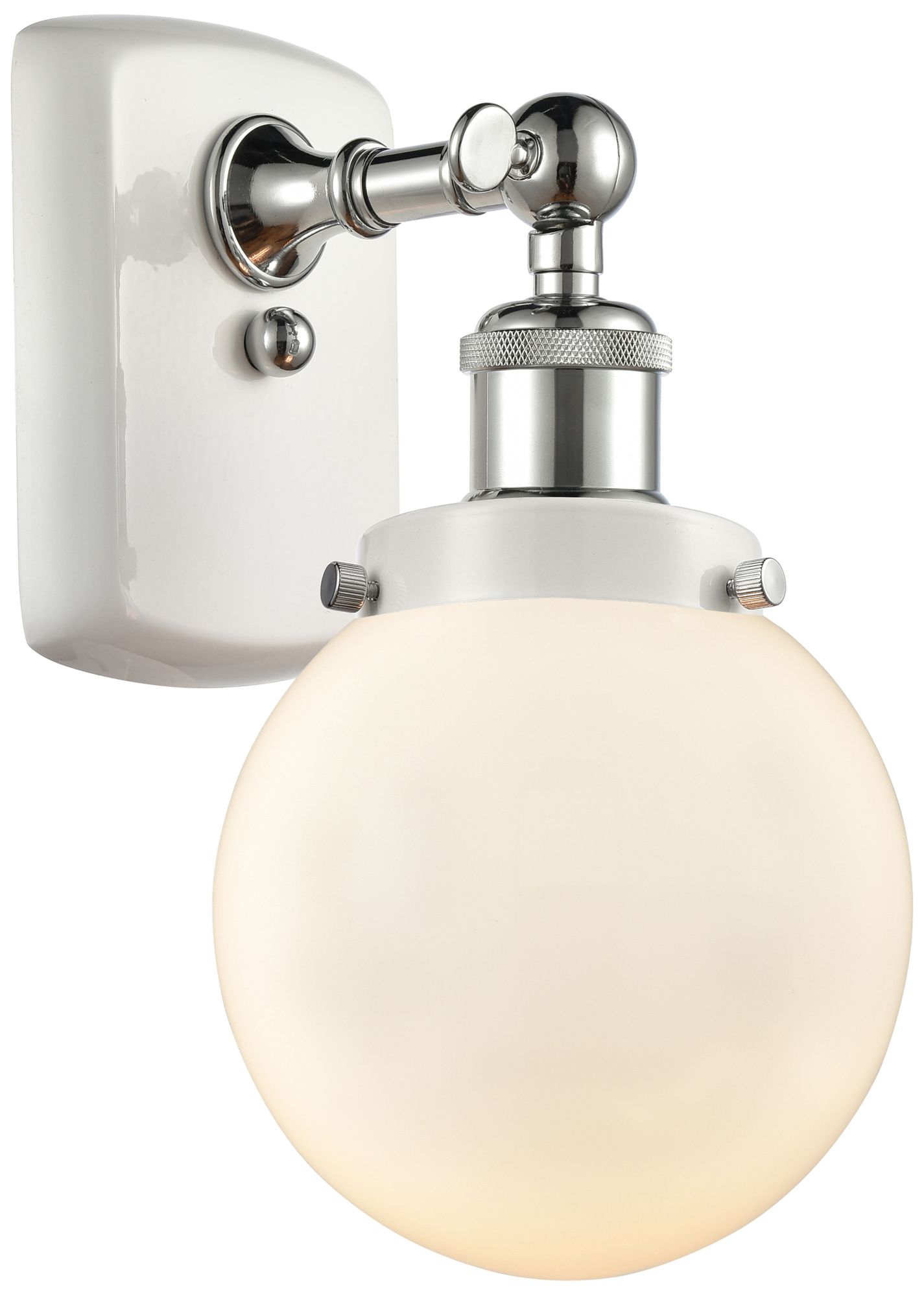 Ballston Urban Beacon 6" LED Sconce - White & Chrome Finish - Whit