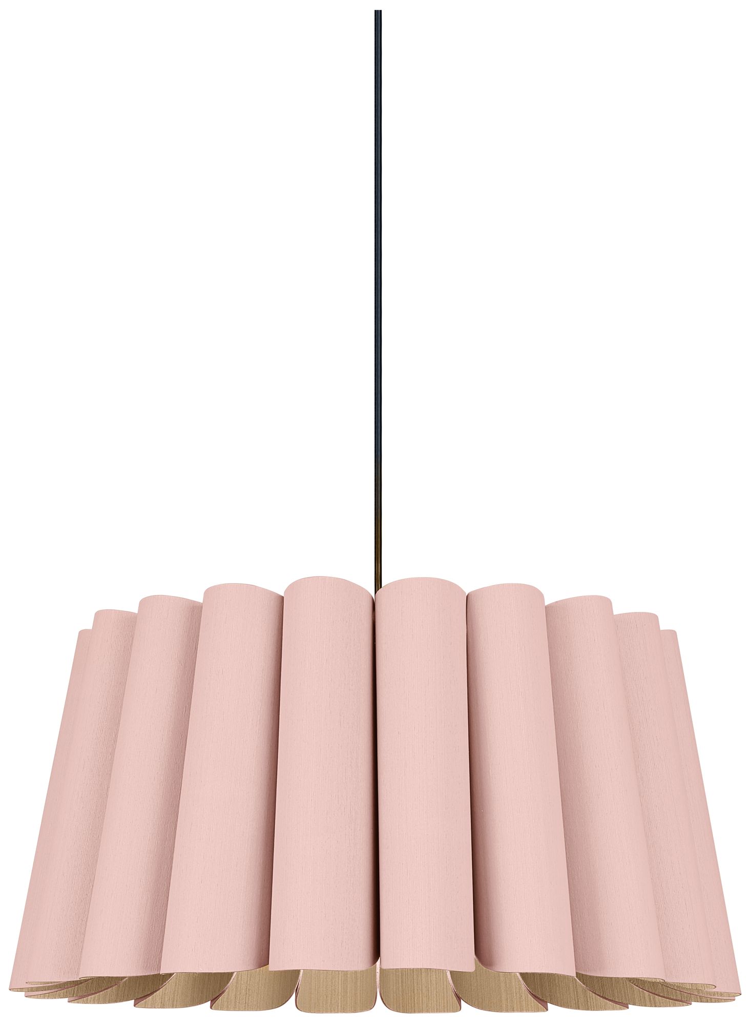 Renata Pendant WEP Light Collection - Black Finish - Rose Shade