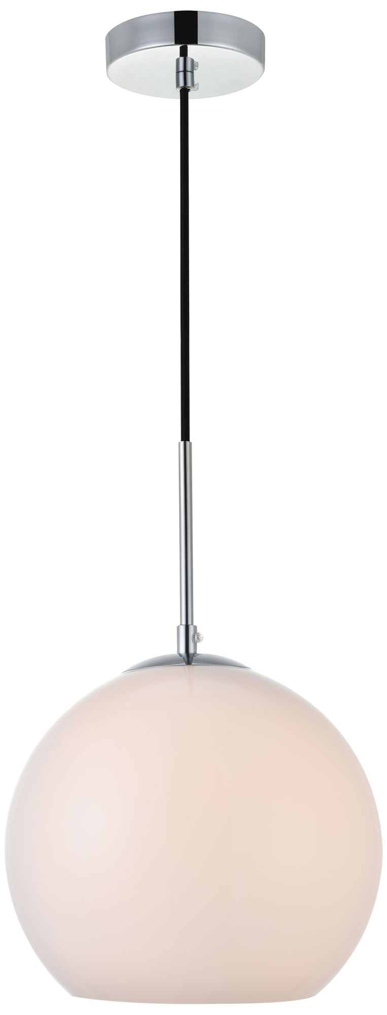 Baxter 1 Lt Chrome Pendant With Frosted White Glass