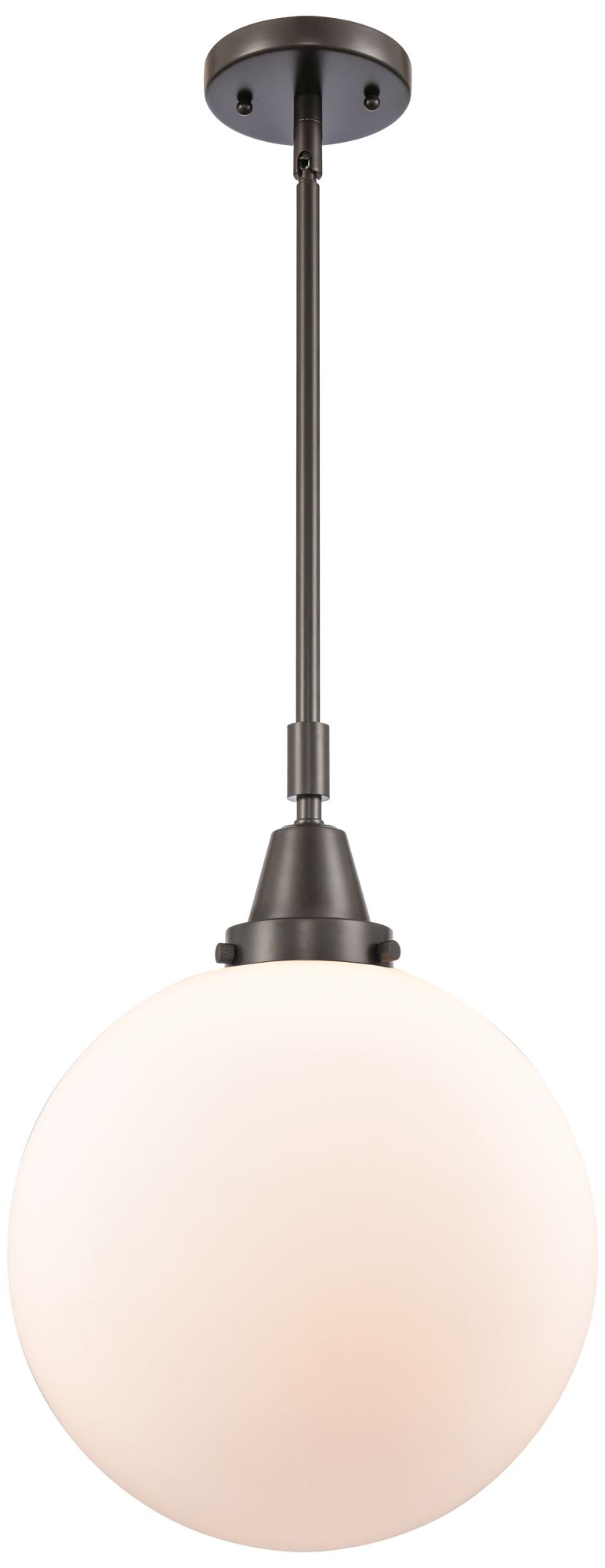 Caden Beacon 12" Wide Bronze Stem Hung Mini Pendant w/ Matte White Sha