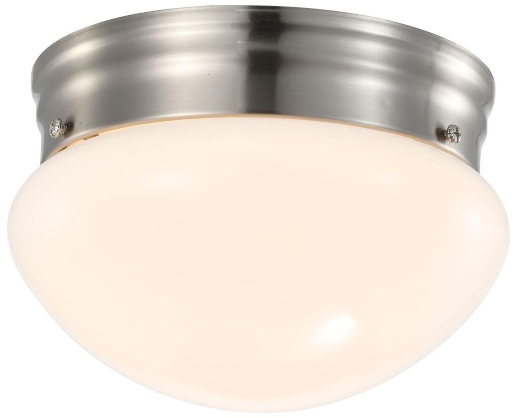 12 Watt; 7 inch; LED Flush Mount Fixture; 3000K; Dimmable; Brushed Nickel