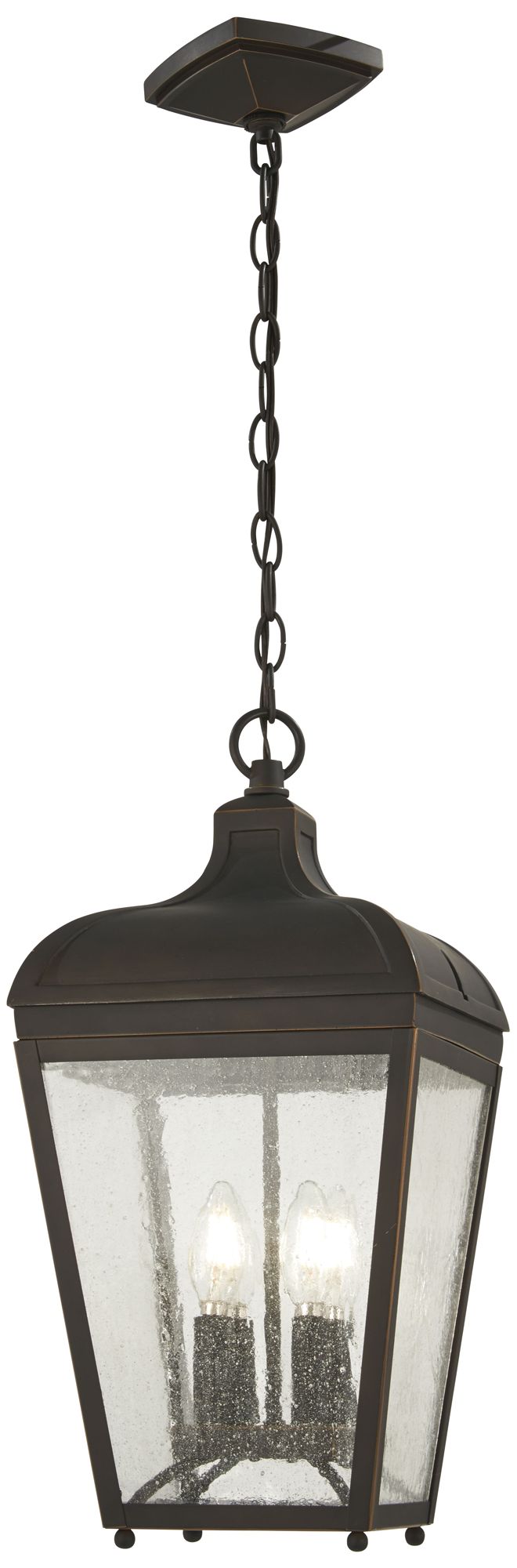 The Great Outdoors Marquee 4-Light Bronze and Gold Outdoor Hung Lantern