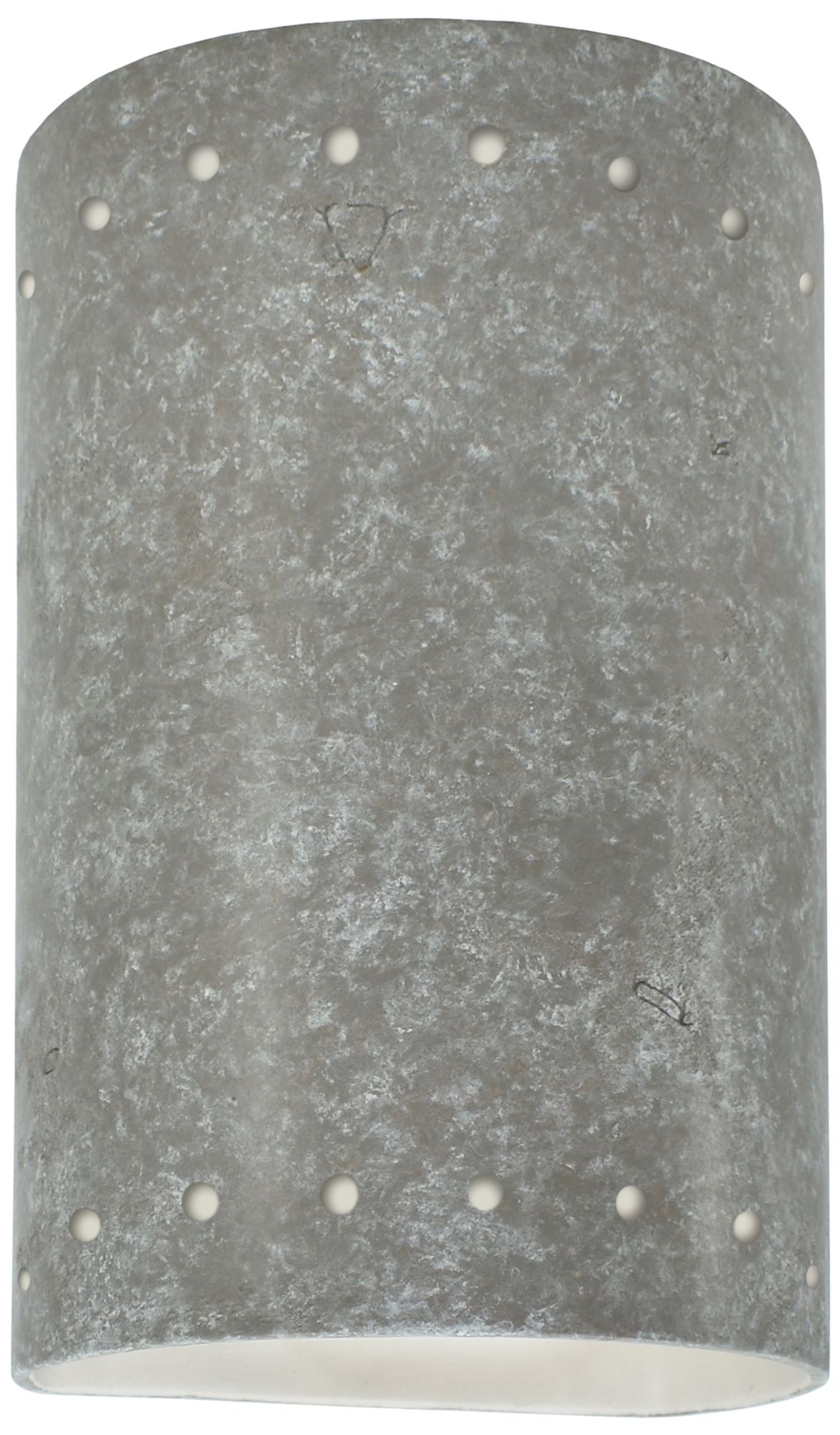 9.5" Ceramic Cylinder Mocha LED Sconce w/ Perfs