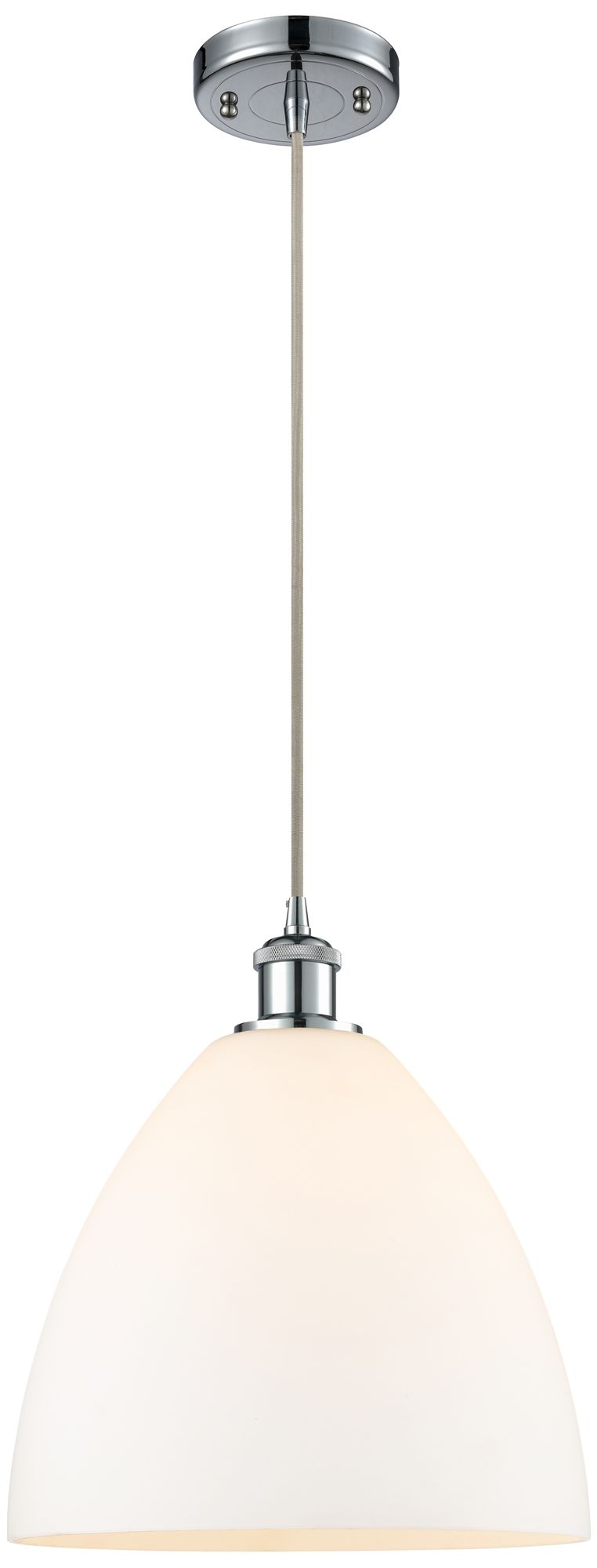 Ballston Bristol Glass 12" LED Mini Pendant - Polished Chrome - Matte