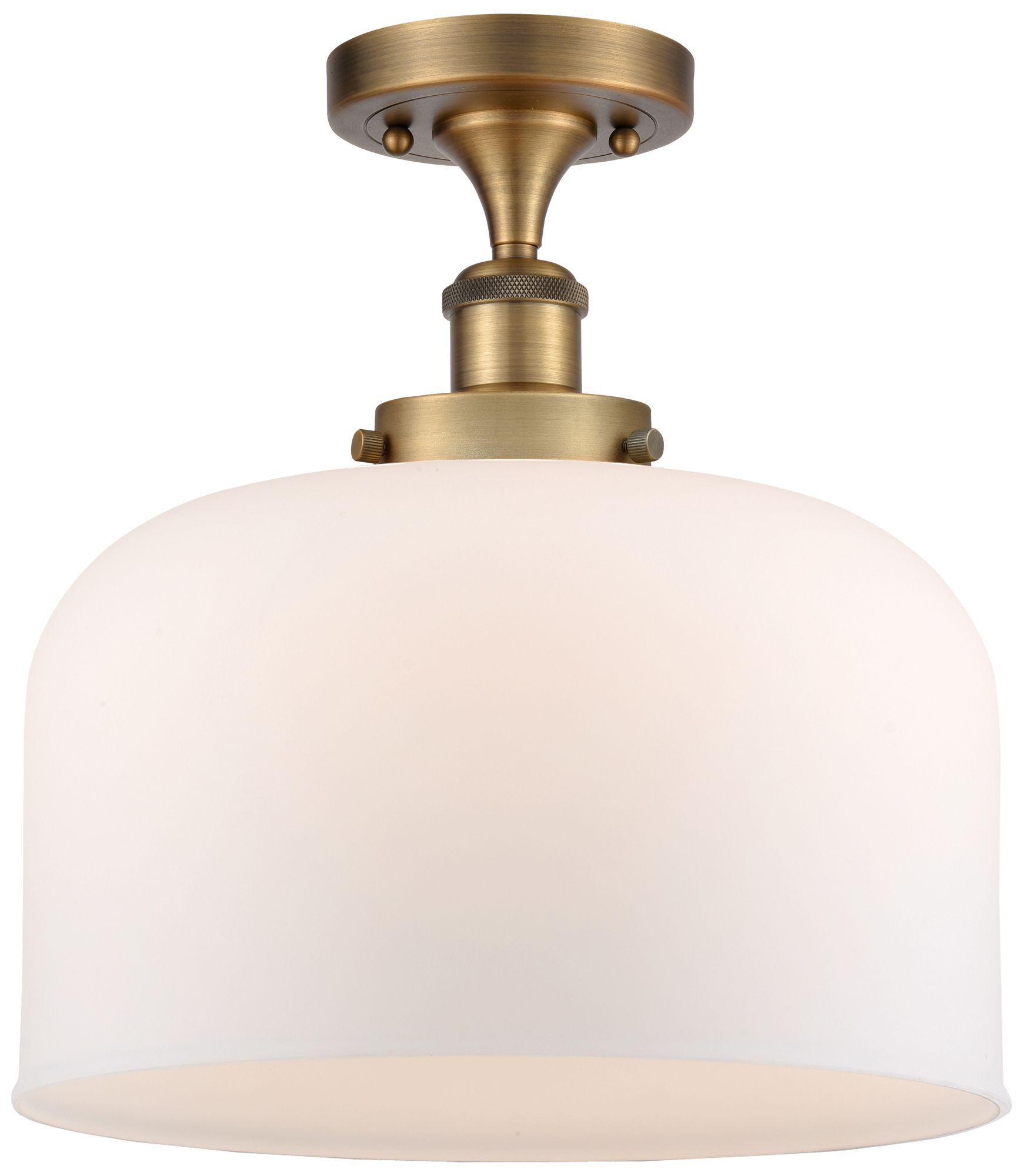 Ballston Urban Bell  12" LED Semi-Flush Mount - Brushed Brass - Matte