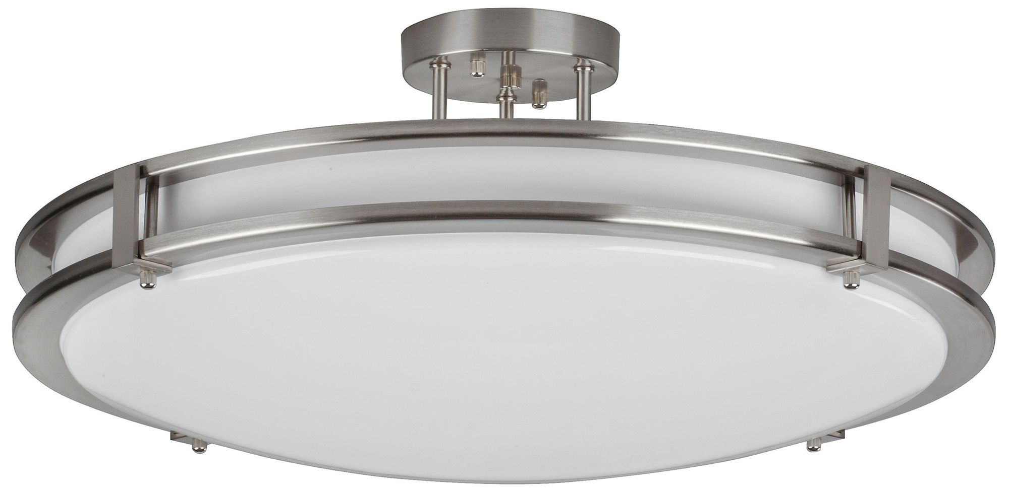 Carlisle 14" Wide Satin Nickel LED Semi-Flush Mount