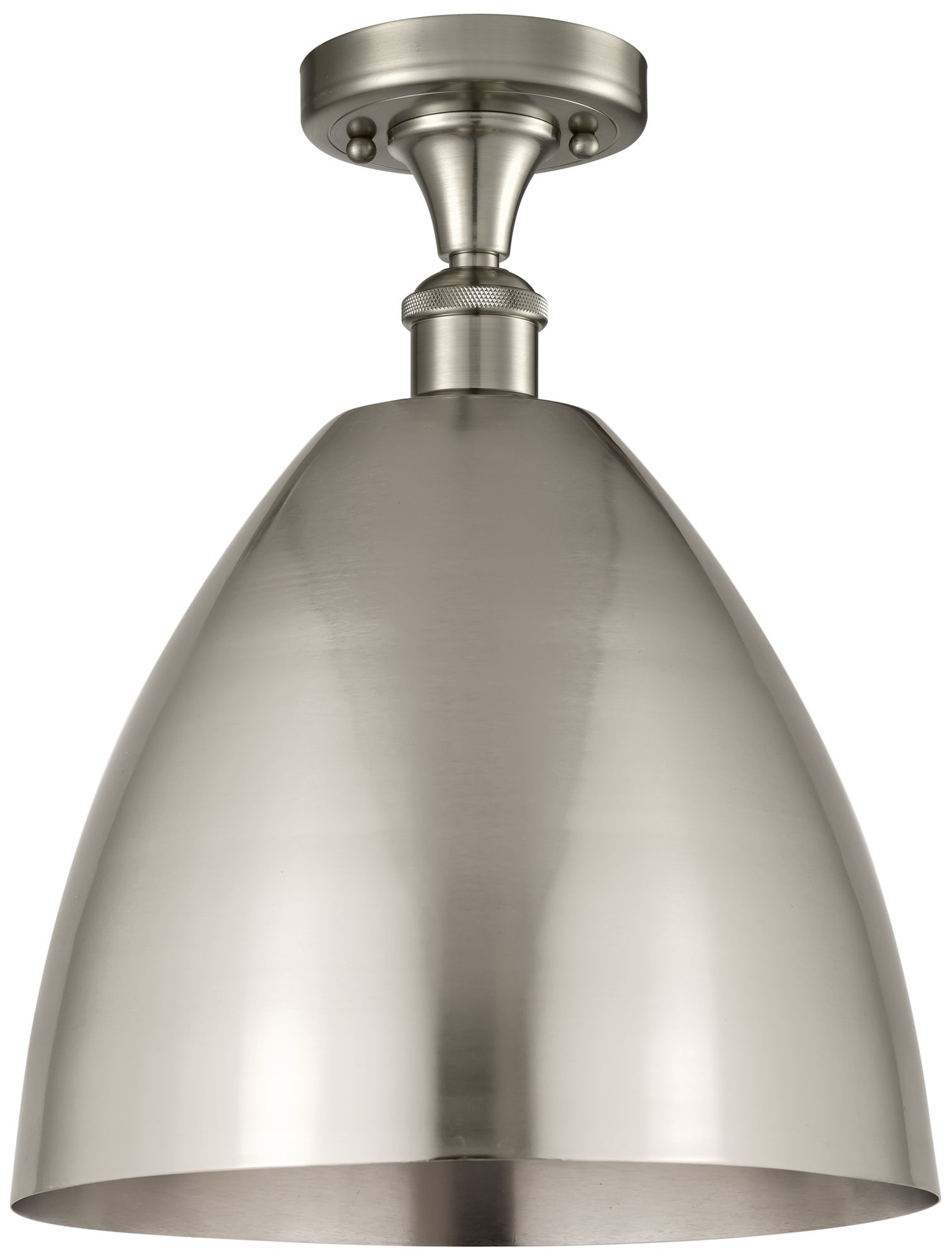 Metal Bristol 12" Semi-Flush Mount - Satin Nickel - Satin Nickel