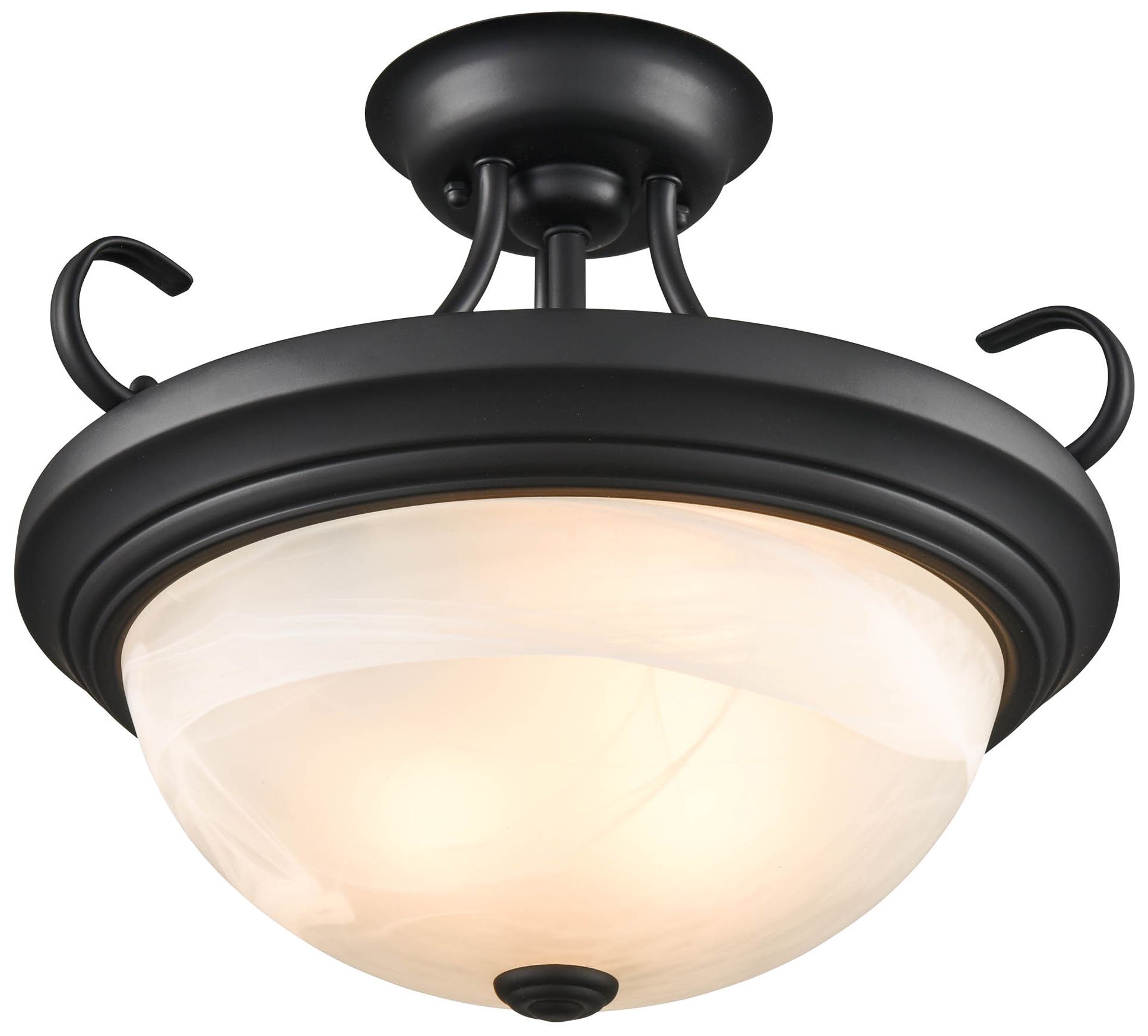 Millennium Lighting 3 Light 15" Semi-Flush Mount Fixture in Matte Blac