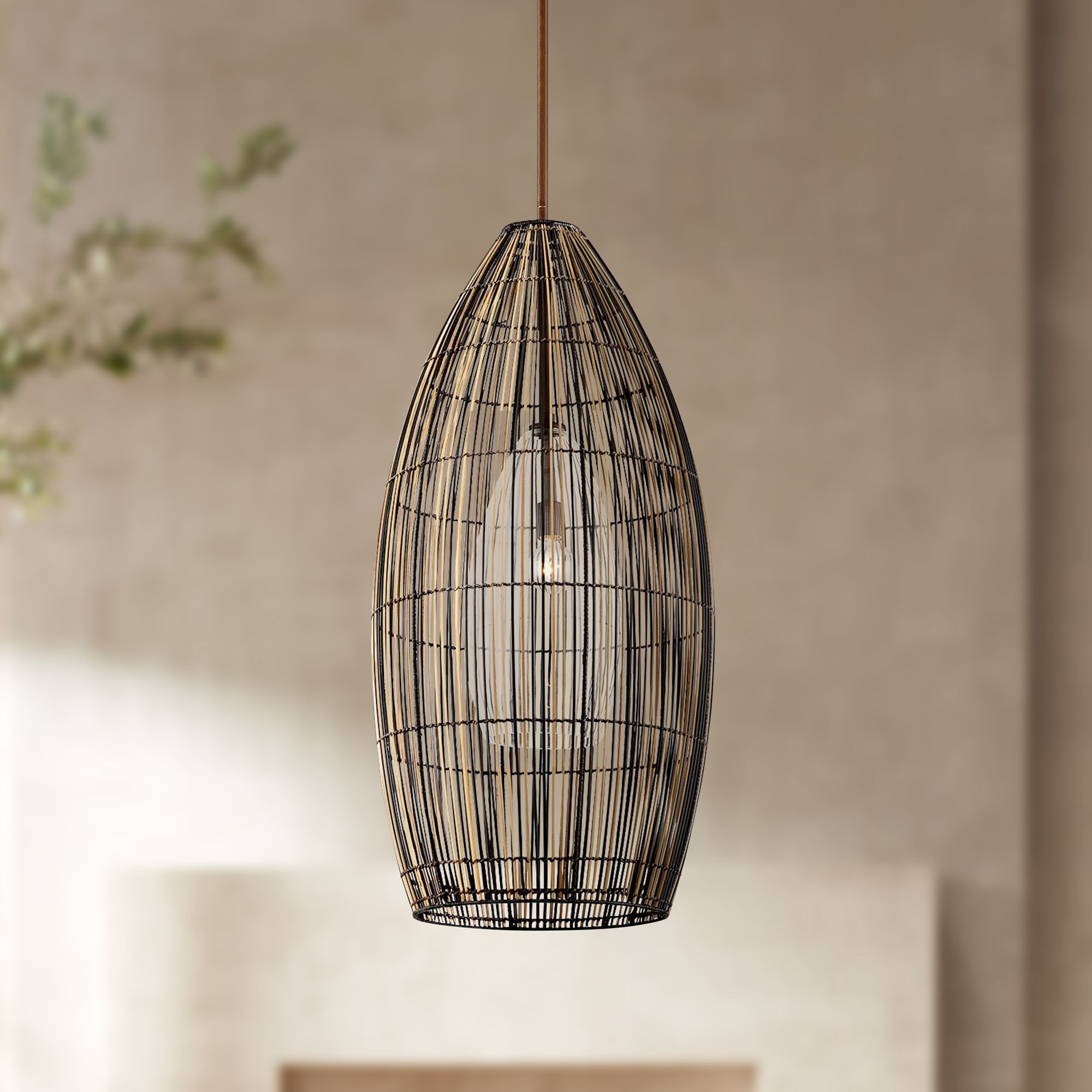 Holden 21 1/2" Wide Bronze Woven Dome Pendant Light